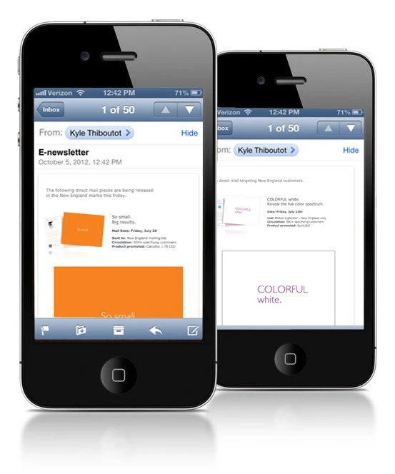Philips email campaign on mobile