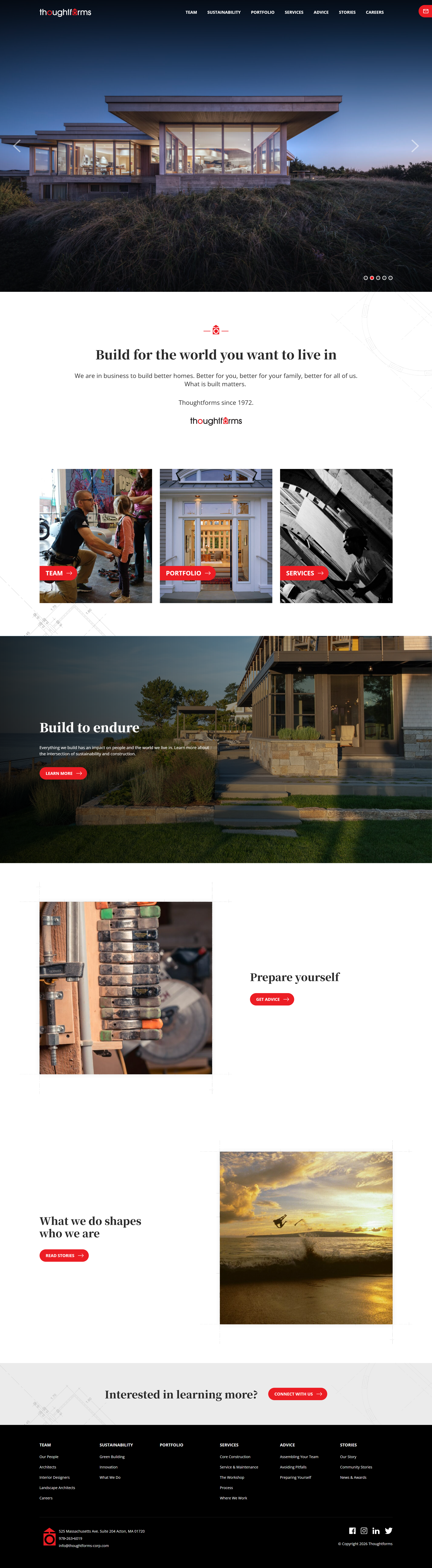 Thoughtforms homepage redesign